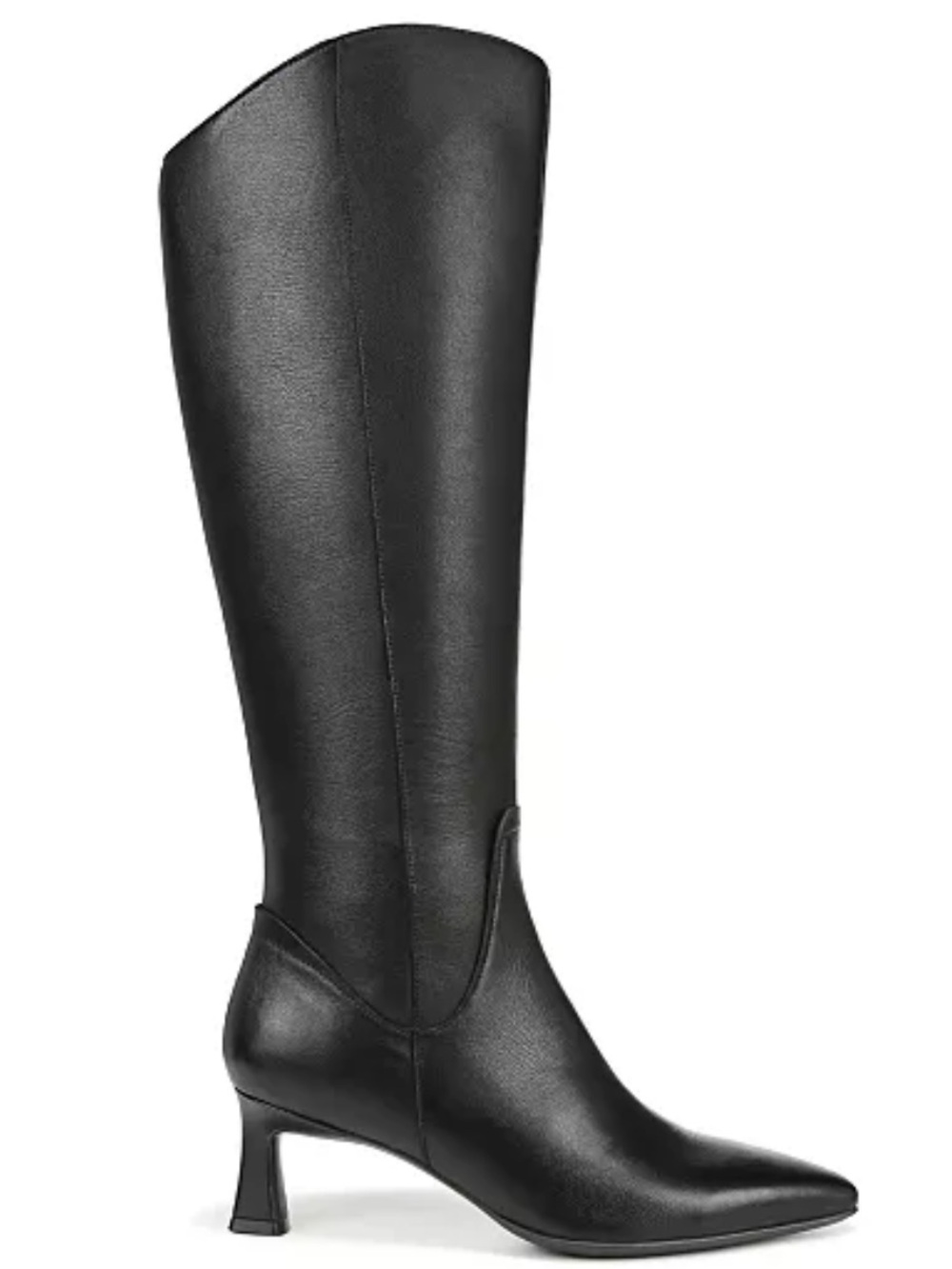 Naturalizer Deesha Leather Extra Wide Calf Black Knee-High Boots, size 7.5W